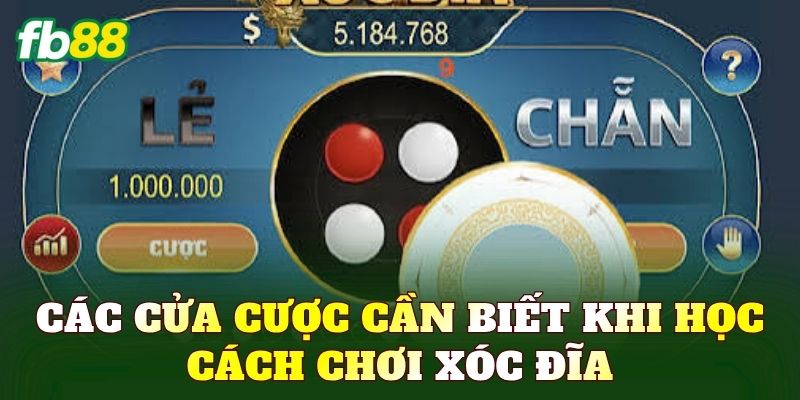 Các cửa cược cần biết khi học cách chơi xóc đĩa